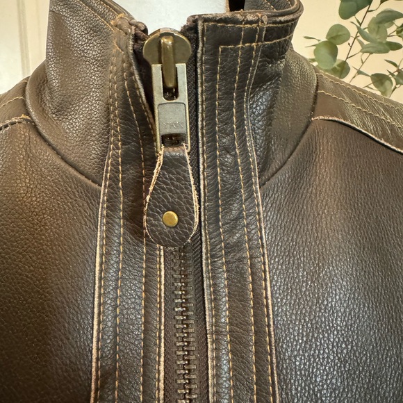 Men’s Motorcycle Jacket | Brown | Size 42 - Picture 4 of 8